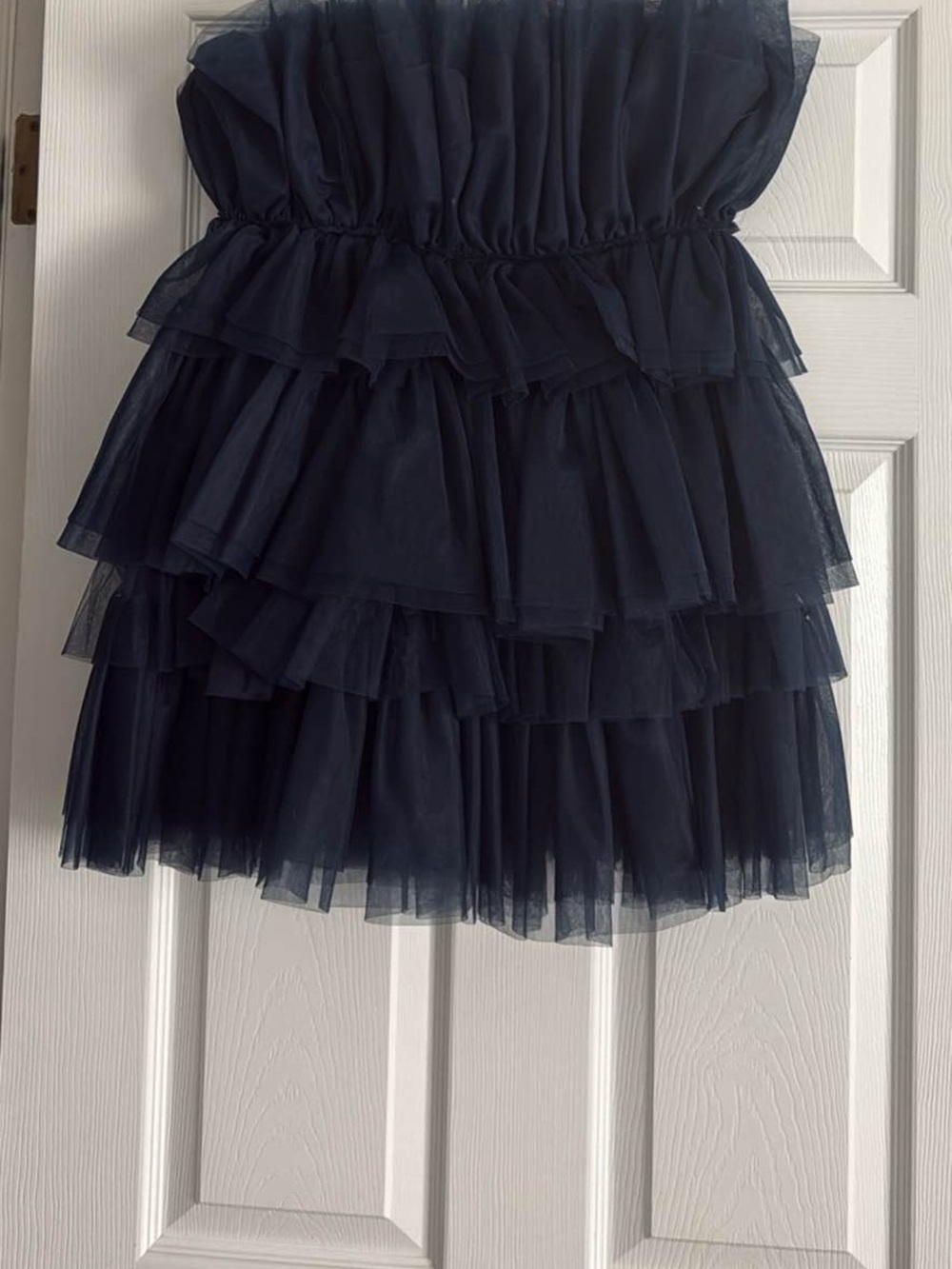 Altar'd State Navy Tiered Tulle Mini Dress